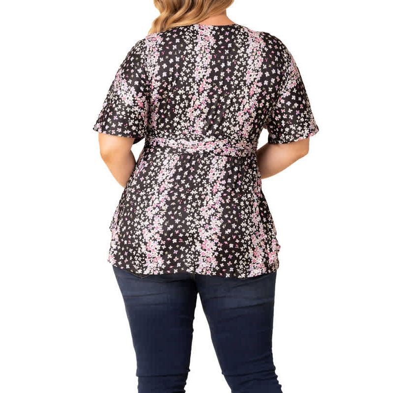 Womens Plus Size Encore Print V-Neck Top