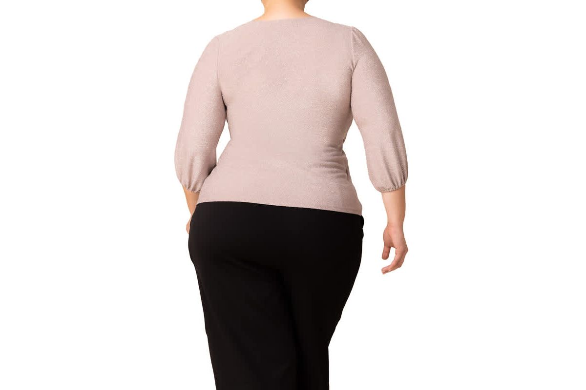 Womens Plus Size Celeste Sparkling Faux Wrap Top