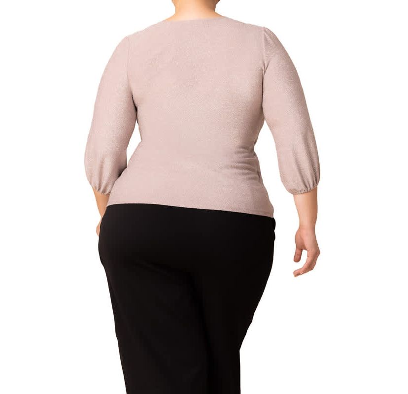 Womens Plus Size Celeste Sparkling Faux Wrap Top
