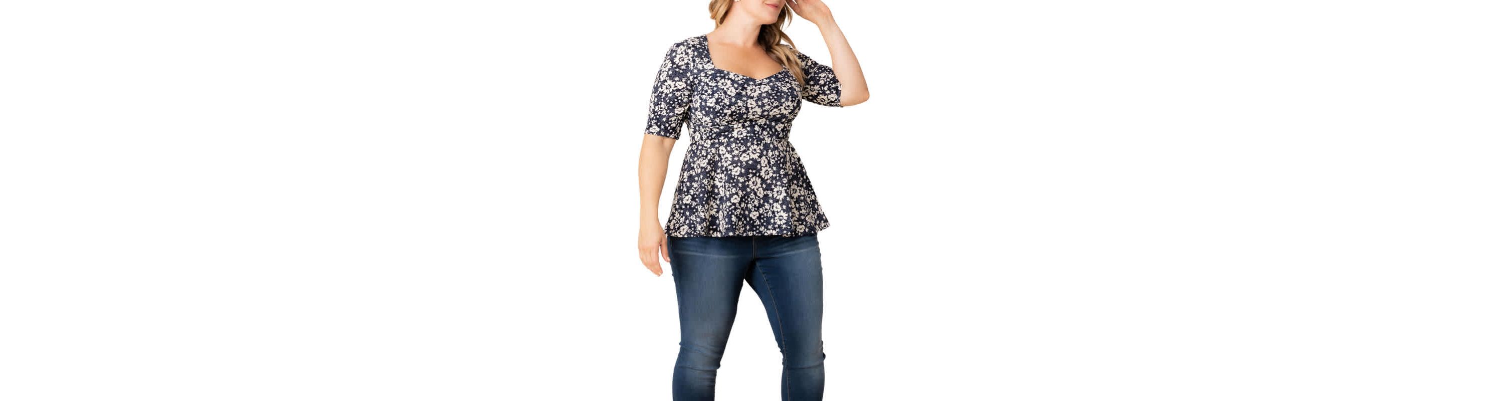 Womens Plus Size Posh Sweetheart Peplum Top