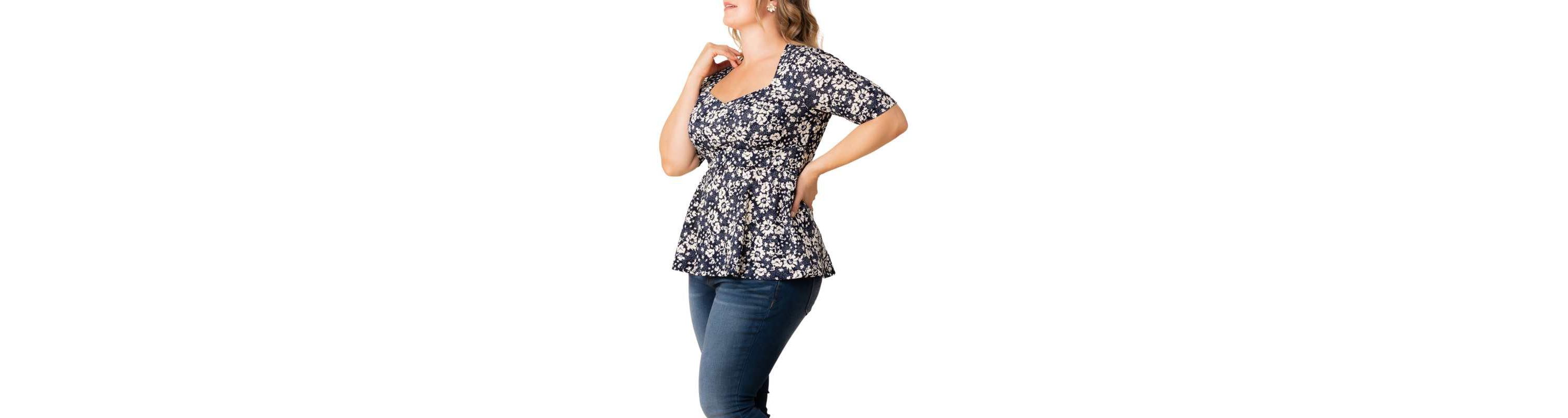 Womens Plus Size Posh Sweetheart Peplum Top