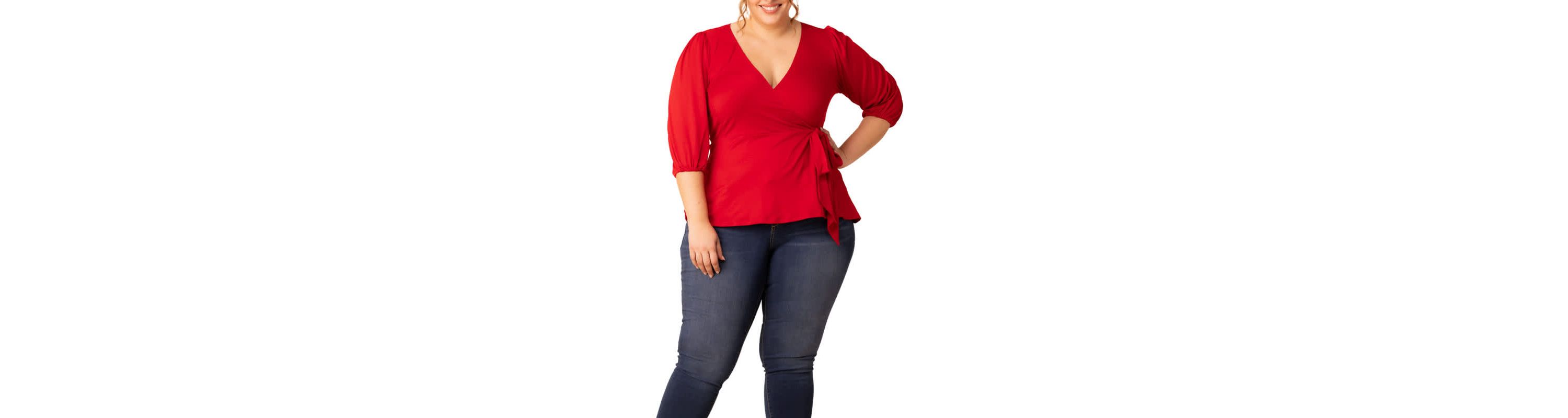 Womens Plus Size Nina V-Neck Wrap Top