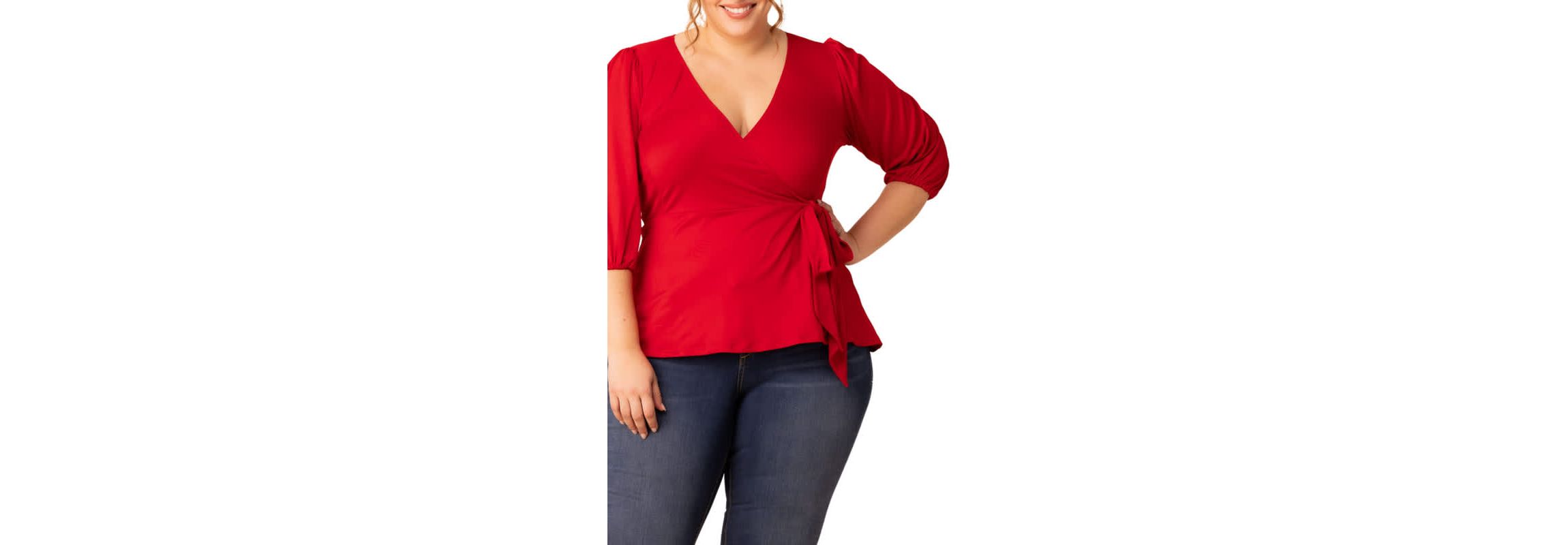 Womens Plus Size Nina V-Neck Wrap Top