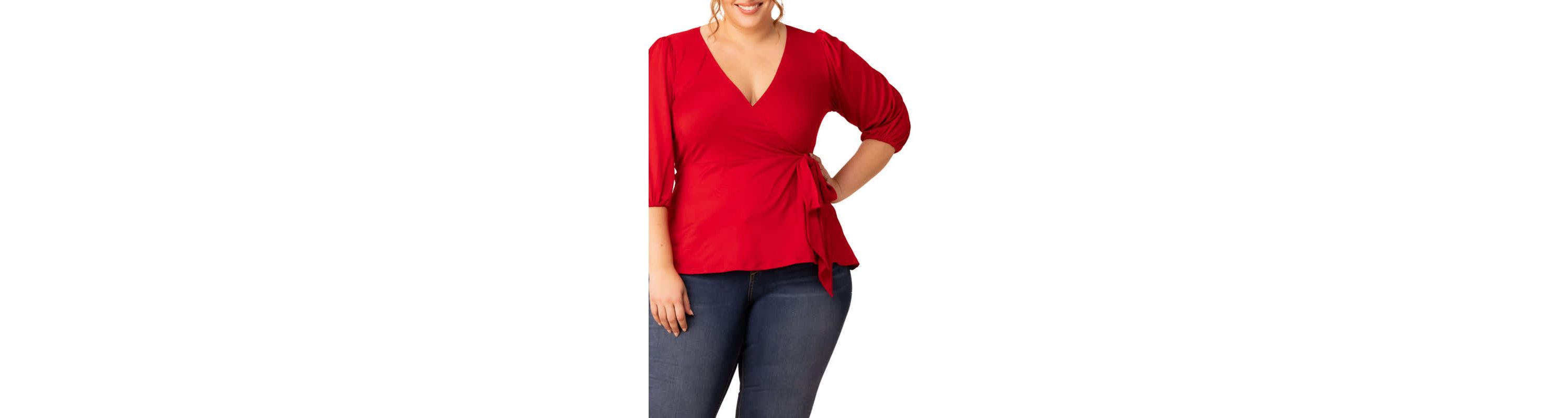 Womens Plus Size Nina V-Neck Wrap Top