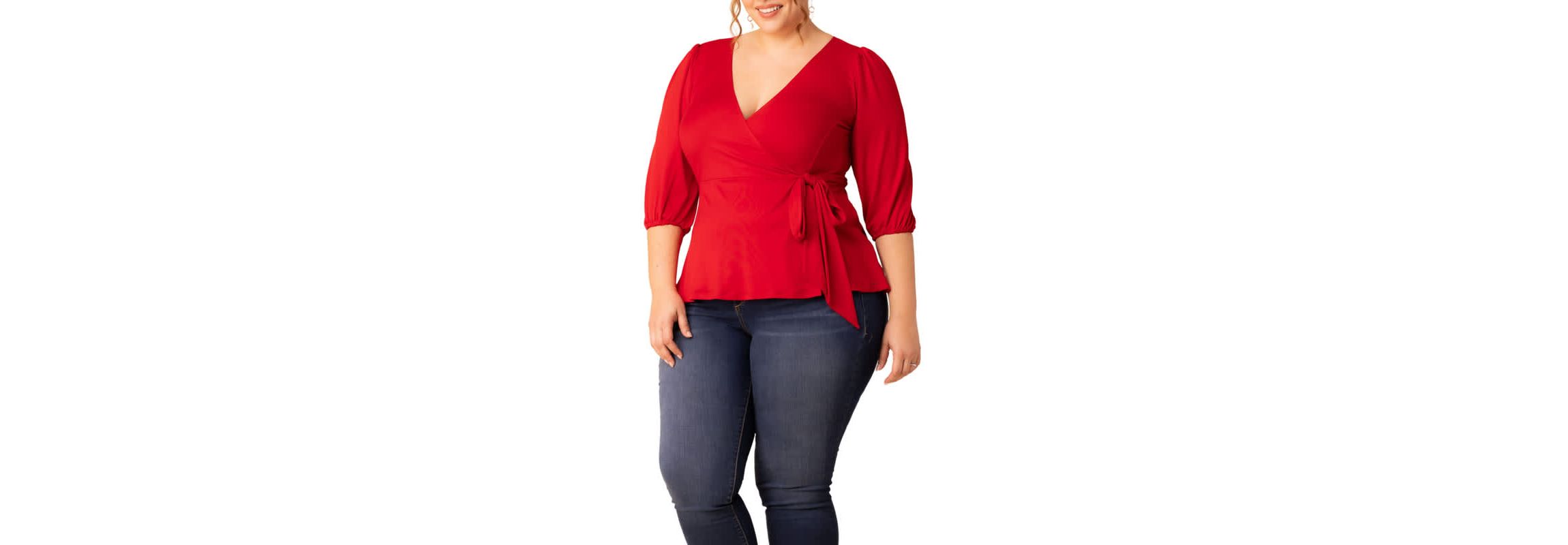 Womens Plus Size Nina V-Neck Wrap Top