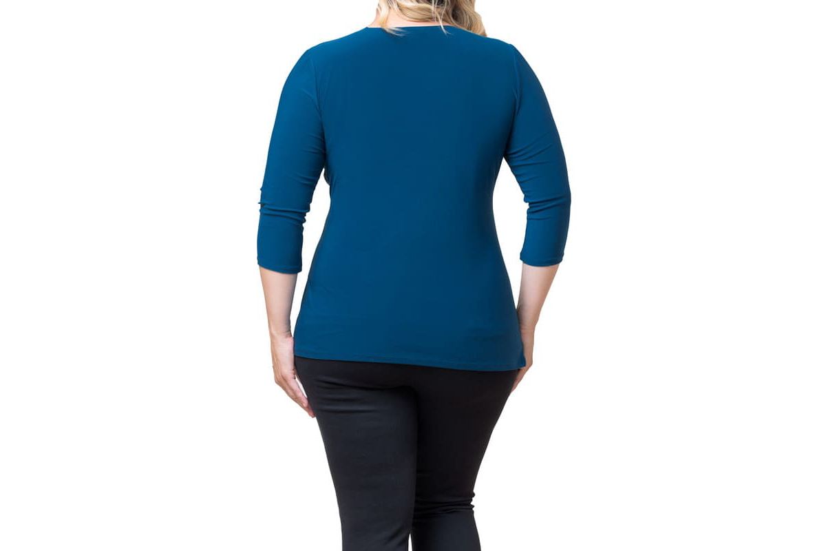 Womens Plus Size Femme Fatale Faux Wrap Top