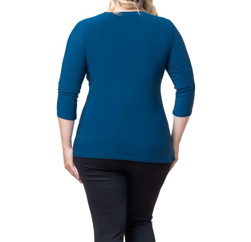 Womens Plus Size Femme Fatale Faux Wrap Top