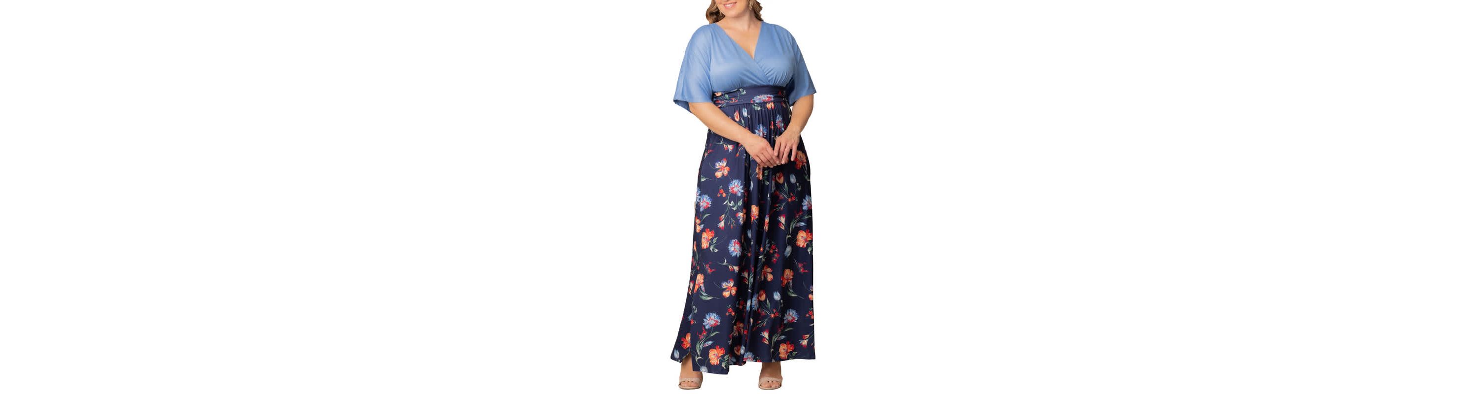 Womens Plus Size Havana Color Block Maxi Dress