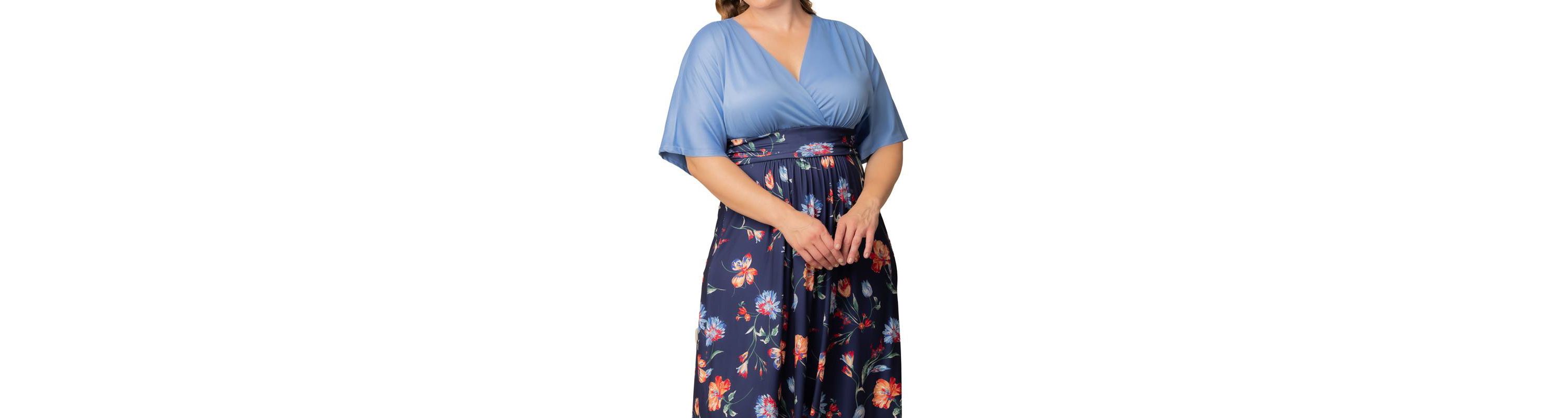 Womens Plus Size Havana Color Block Maxi Dress