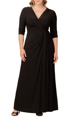 KIYONNA Women's Plus Size Evening Romance Column Gown