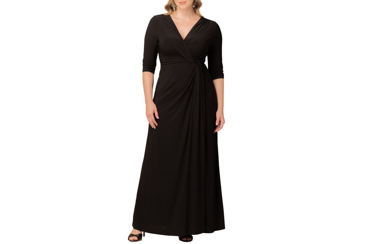 Womens Plus Size Evening Romance Column Gown