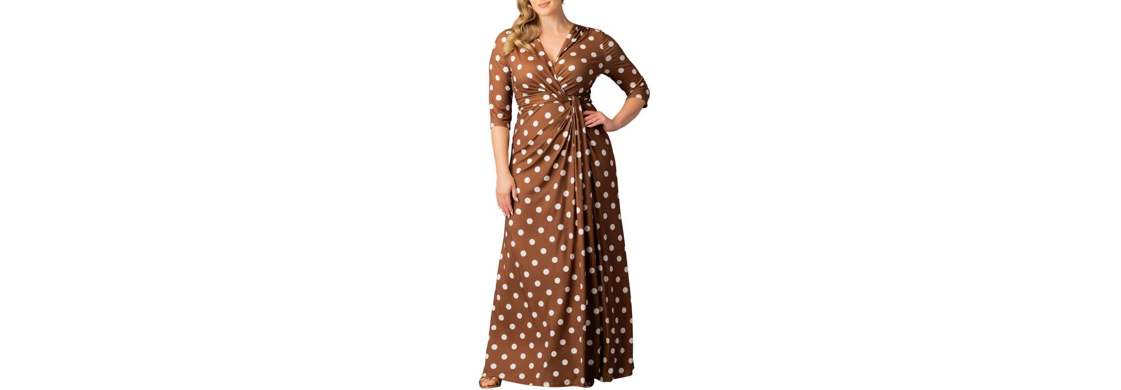 princess polly baby blue dress Roberta Polka Dot Print Midaxi Tea Dress | Vintage-Inspired Brown Tea Dress