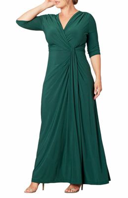 KIYONNA Women's Plus Size Evening Romance Column Gown, Green, 5X