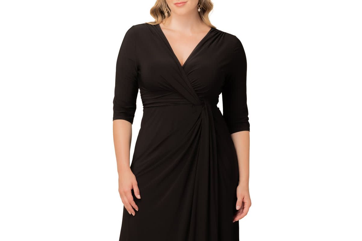Womens Plus Size Evening Romance Column Gown