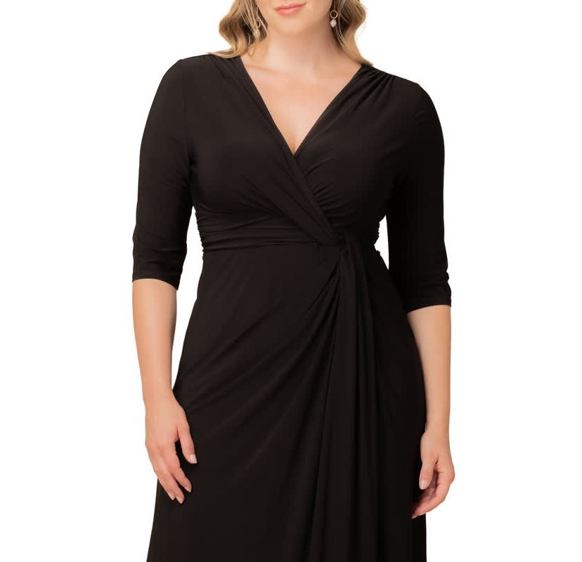 Womens Plus Size Evening Romance Column Gown