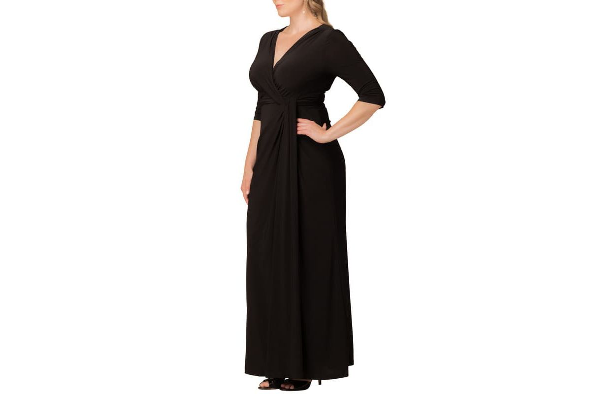 Womens Plus Size Evening Romance Column Gown