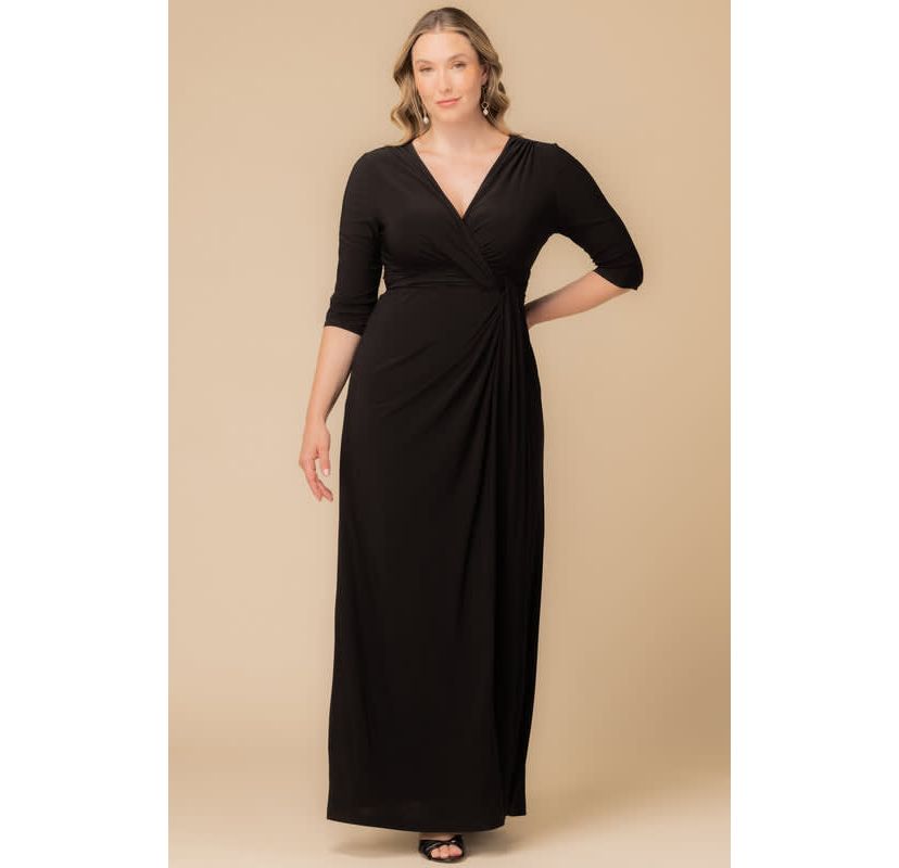 Womens Plus Size Evening Romance Column Gown