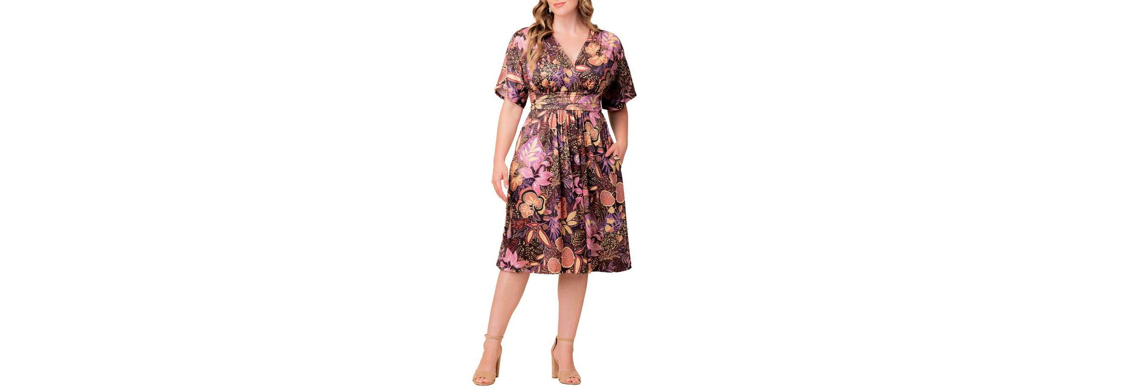 Womens Plus Size Gia A-Line Midi Dress with Pockets
