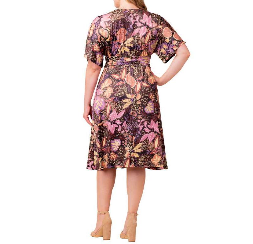 Womens Plus Size Gia A-Line Midi Dress with Pockets