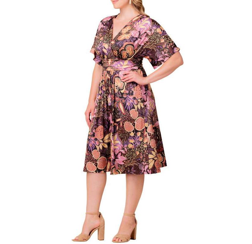 Womens Plus Size Gia A-Line Midi Dress with Pockets