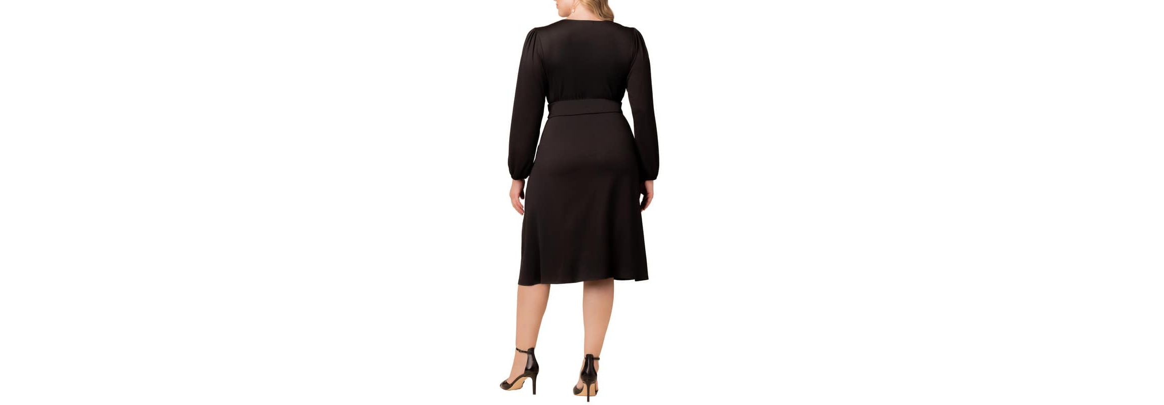 Womens Plus Size Diana Long Sleeve V-Neck Midi Dress
