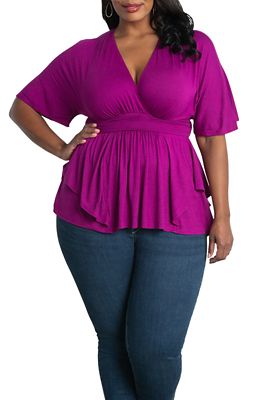 KIYONNA Women's Plus Size Promenade Jersey Top, 2X