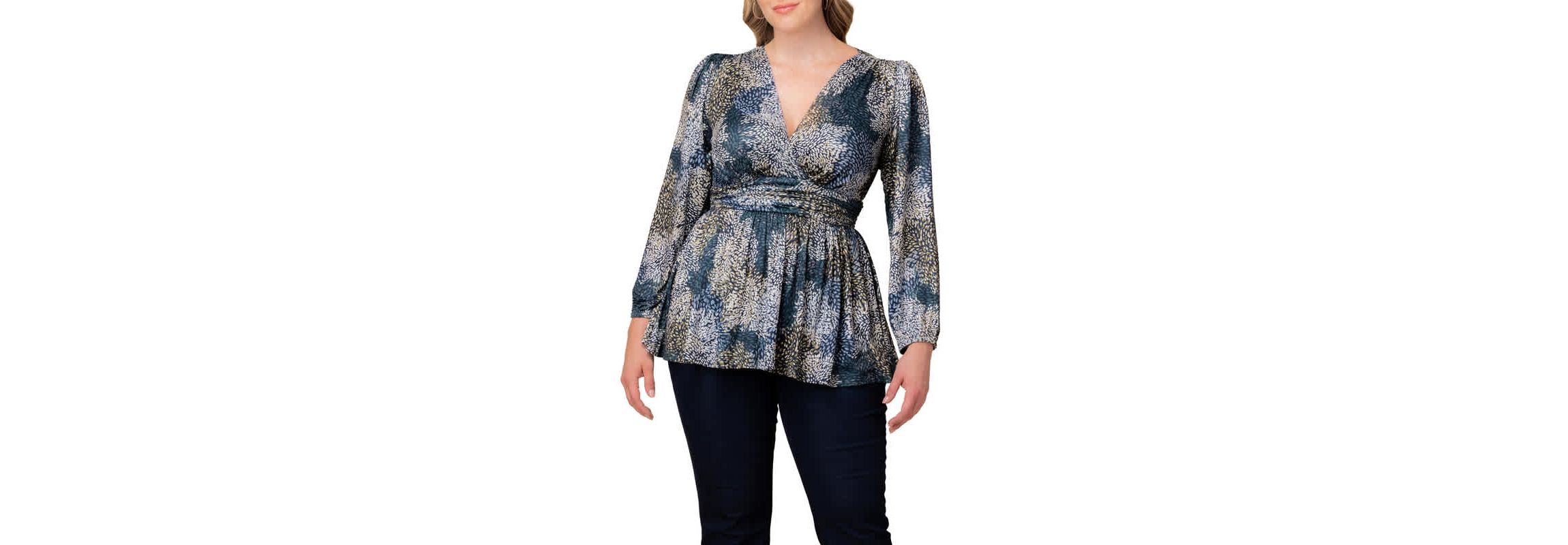 Womens Plus Size Leah Long Sleeve Tunic Top