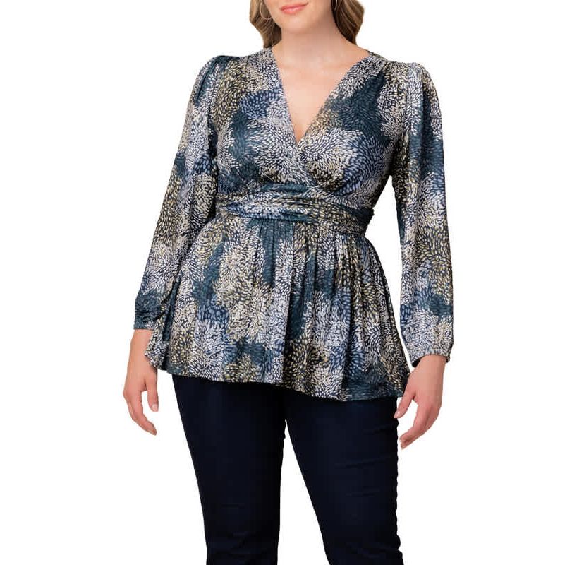 Womens Plus Size Leah Long Sleeve Tunic Top