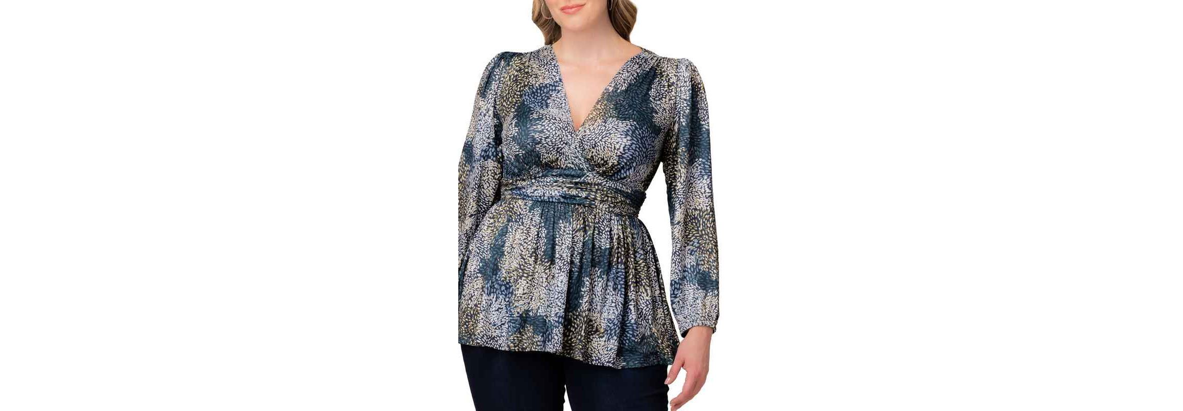 Womens Plus Size Leah Long Sleeve Tunic Top
