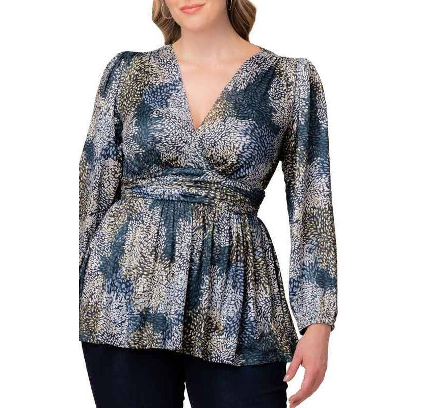 Womens Plus Size Leah Long Sleeve Tunic Top