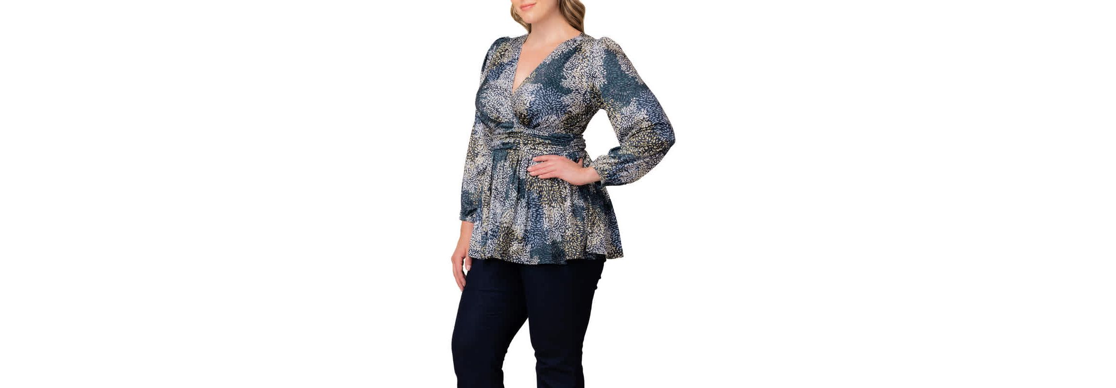 Womens Plus Size Leah Long Sleeve Tunic Top