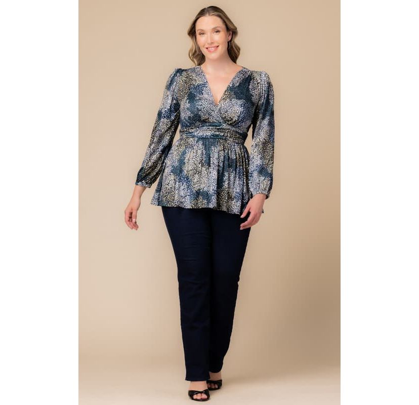 Womens Plus Size Leah Long Sleeve Tunic Top