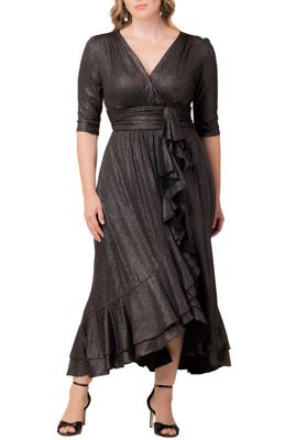 KIYONNA Women's Plus Size Glimmer Ruffle Evening Gown