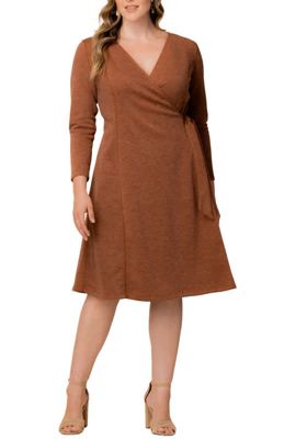 KIYONNA Women's Plus Size London Sweater Knit Wrap Dress, 5X