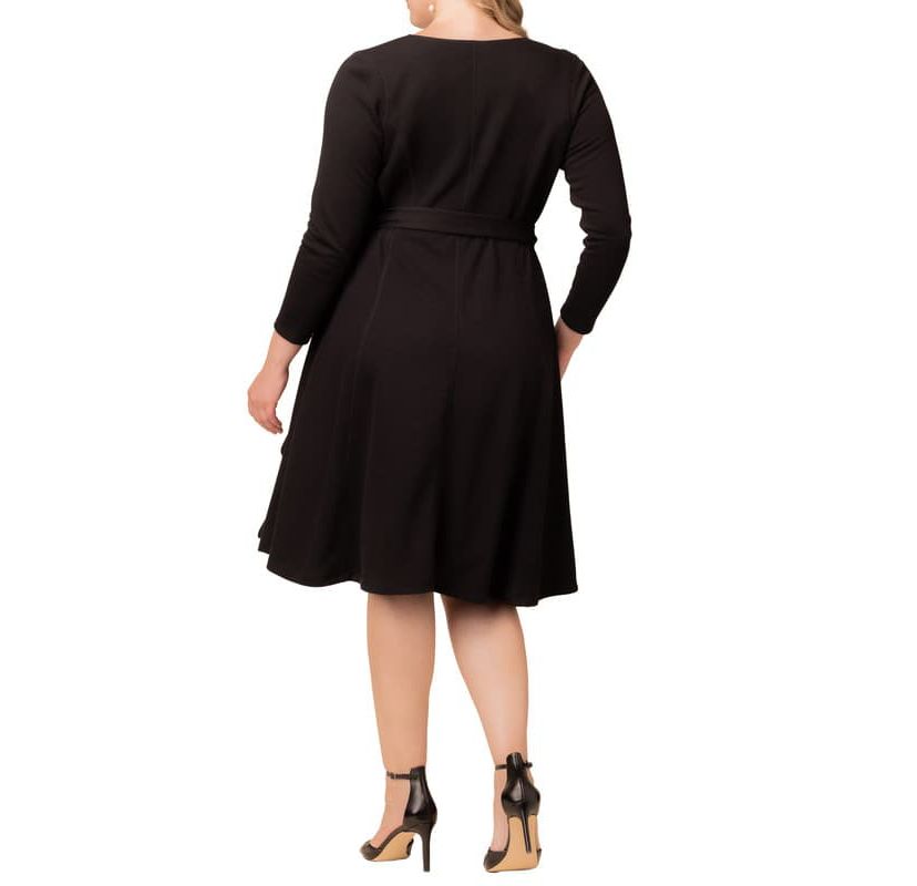 Womens Plus Size London Sweater Knit Wrap Dress