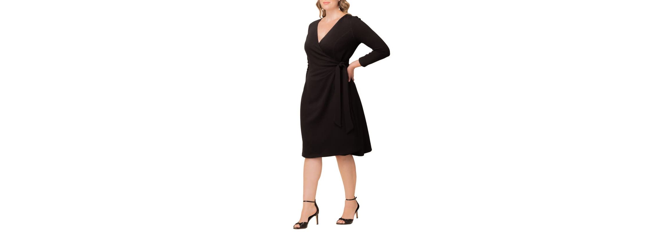 Womens Plus Size London Sweater Knit Wrap Dress