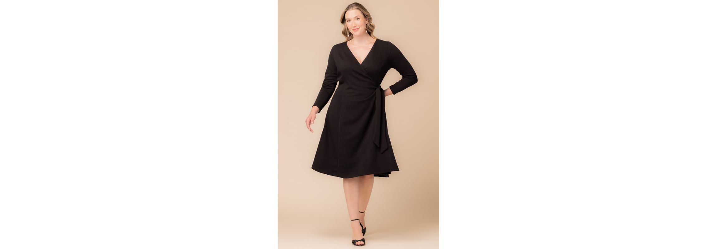 Womens Plus Size London Sweater Knit Wrap Dress