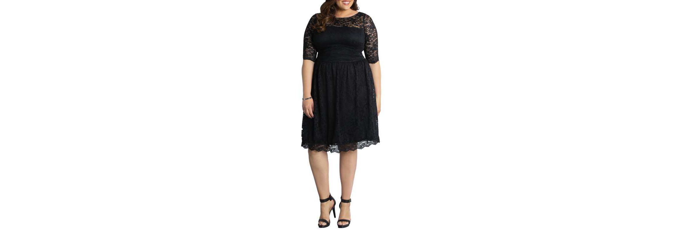 Womens Plus Size Luna Lace Cocktail Midi Dress