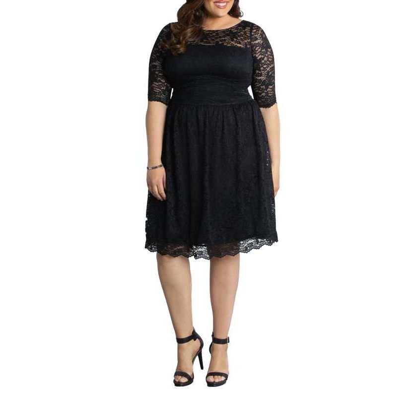 Womens Plus Size Luna Lace Cocktail Midi Dress