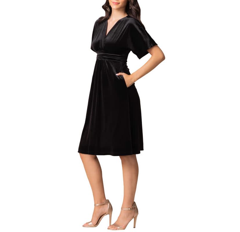 belk womens cocktail dresses KIYONNA Women's Angelic Velvet Midi Cocktail Dress