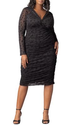 KIYONNA Women's Plus Size Betsey Ruched BodyCon Midi Cocktail Dress, 4X