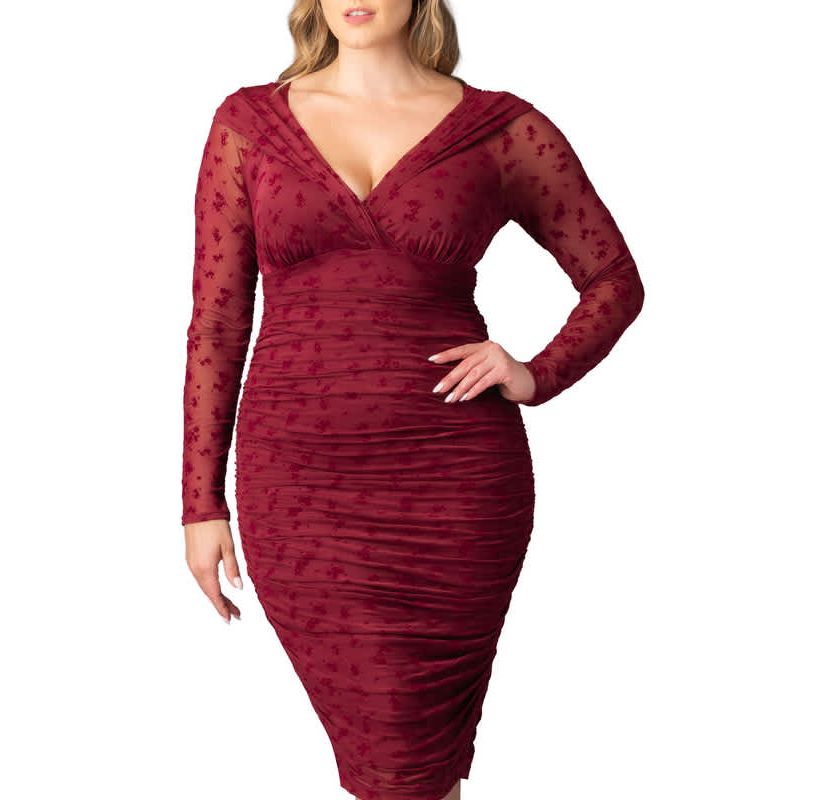 plus size formal ruched dress Black Ruched A-Line Dress main image 0