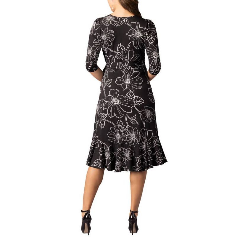 Womens Flirty Flounce Midi Wrap Dress