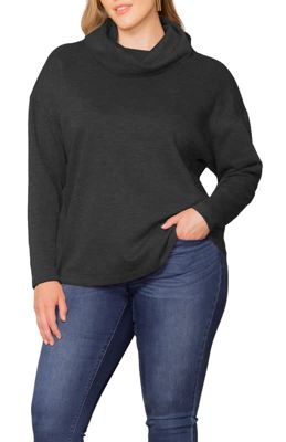 KIYONNA Women's Plus Size Astrid Turtleneck Sweater, Black, 1X