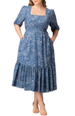 KIYONNA Women's Plus Size Bailey Square Neck Maxi Dress