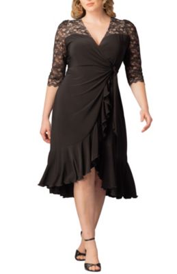 KIYONNA Women's Plus Size Lavish Lace Wrap Dress