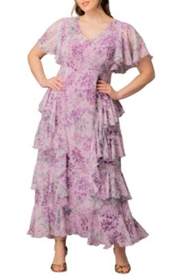 KIYONNA Women's Plus Size Tour de Flounce Evening Gown