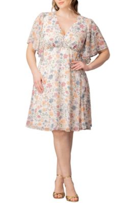 KIYONNA Women's Plus Size Florence Flutter Sleeve Dress, 5X