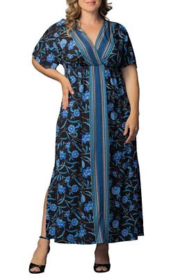 KIYONNA Women's Plus Size Wanderlust Border Print Maxi Dress
