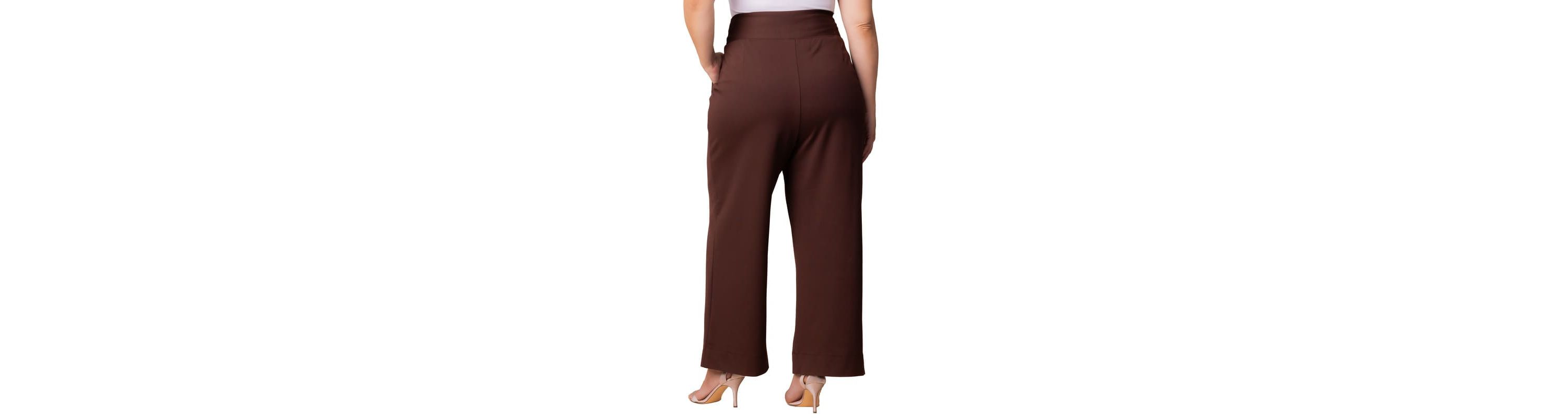 Womens Plus Size Polished Wide Leg Ponte Pants